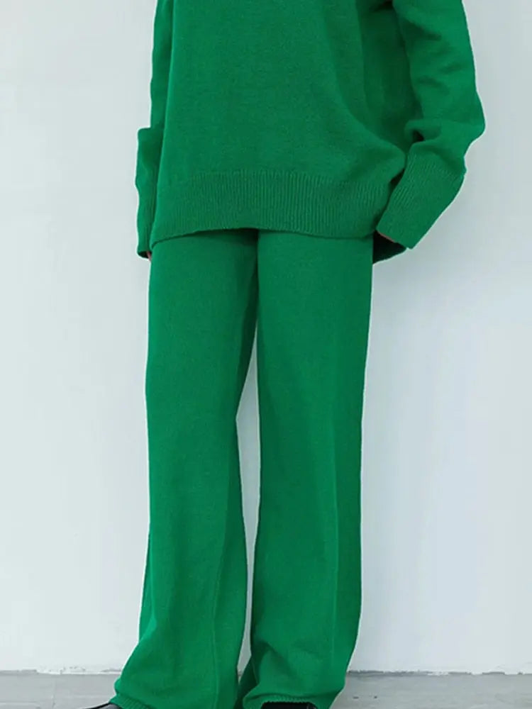 Knit Two Piece Crop Sweater Set For Women STYLE SOURCE