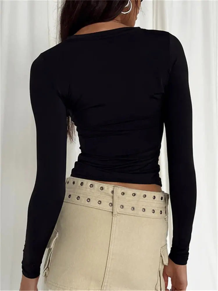 CHRONSTYLE Women Casual Long Sleeve & Base Tees Top STYLE SOURCE