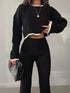 Knit Two Piece Crop Sweater Set For Women STYLE SOURCE