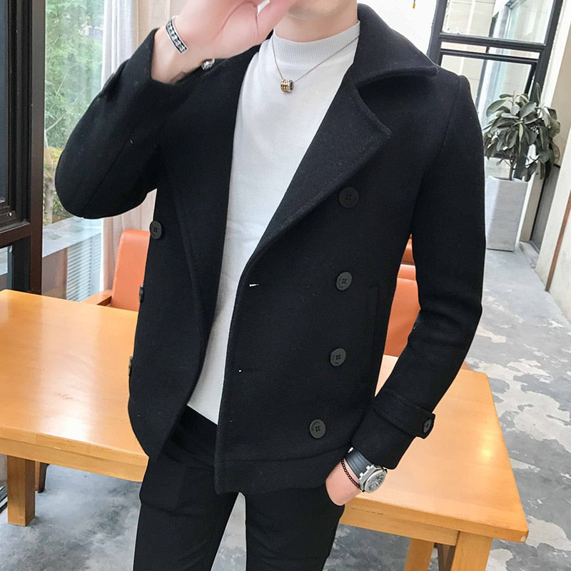 Men High Quality Leisure plaid Woolen cloth STYLE SOURCE