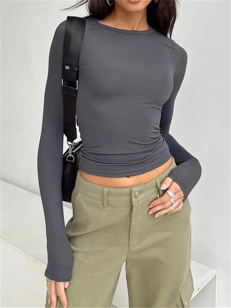 CHRONSTYLE Women Casual Long Sleeve & Base Tees Top STYLE SOURCE