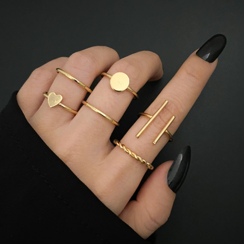 LATS 7pcs Fashion Jewelry Rings Set STYLE SOURCE