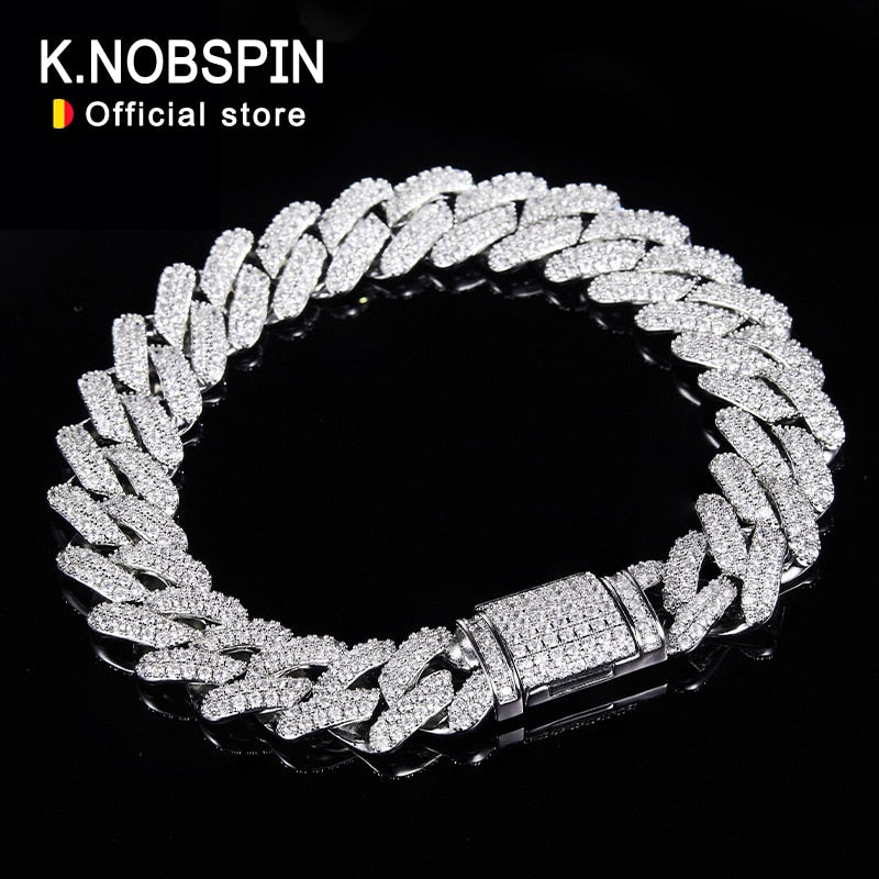 KNOBSPIN All Moissanite Hip Hop Bracelet for Men STYLE SOURCE