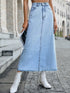 Raw Hem Denim Skirt STYLE SOURCE