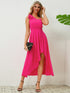 Bow Asymmetrical Neck Sleeveless Dress STYLE SOURCE