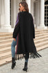 Double Take Geometric Fringe Hem Open Front Duster Cardigan STYLE SOURCE