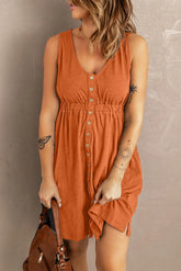 Sleeveless Button Down Mini Dress STYLE SOURCE