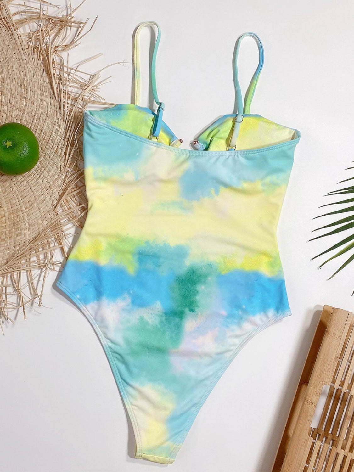 Cutout Tie-Dye Spaghetti Strap One-Piece Swimwear STYLE SOURCE