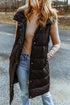 Longline Hooded Sleeveless Puffer Vest STYLE SOURCE