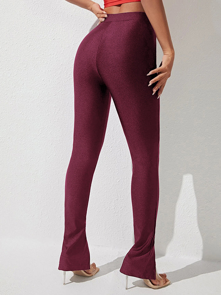 High Waist Slit Skinny Pants STYLE SOURCE
