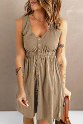 Sleeveless Button Down Mini Dress STYLE SOURCE