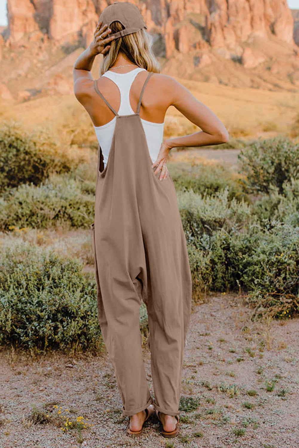 V-Neck Sleeveless Jumpsuit with Pocket STYLE SOURCE