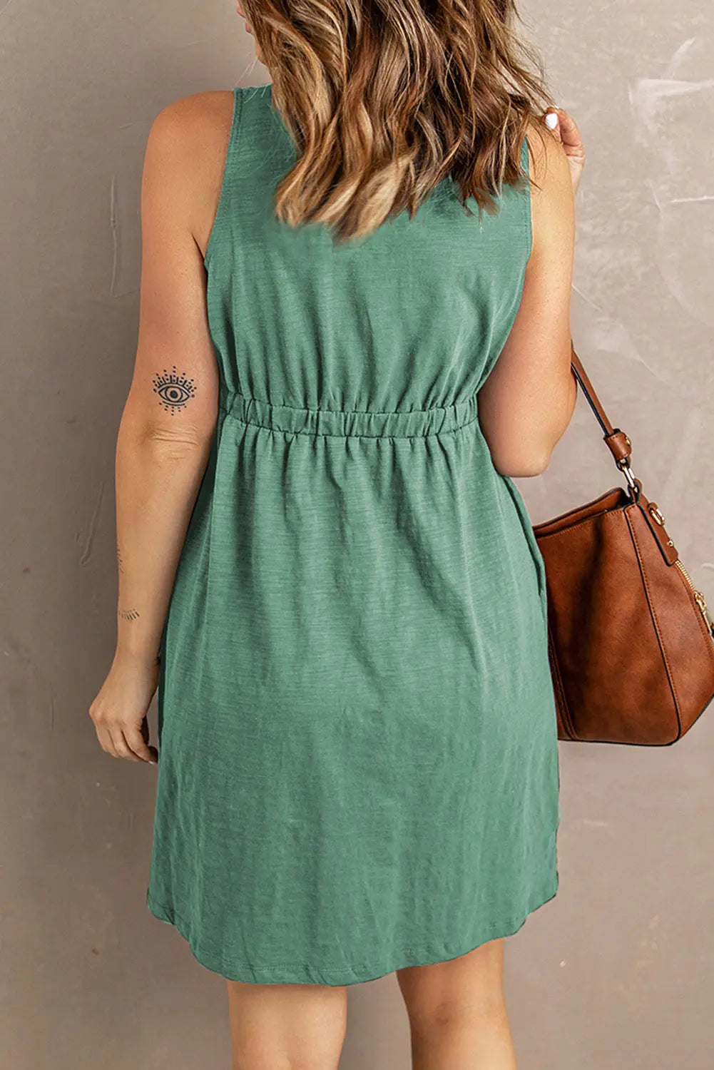 Sleeveless Button Down Mini Dress STYLE SOURCE
