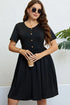 Buttoned Short Sleeve Dress STYLE SOURCE