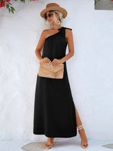 One-Shoulder Slit Maxi Dress STYLE SOURCE