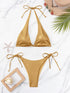 Tied Halter Neck Two-Piece Bikini Set STYLE SOURCE