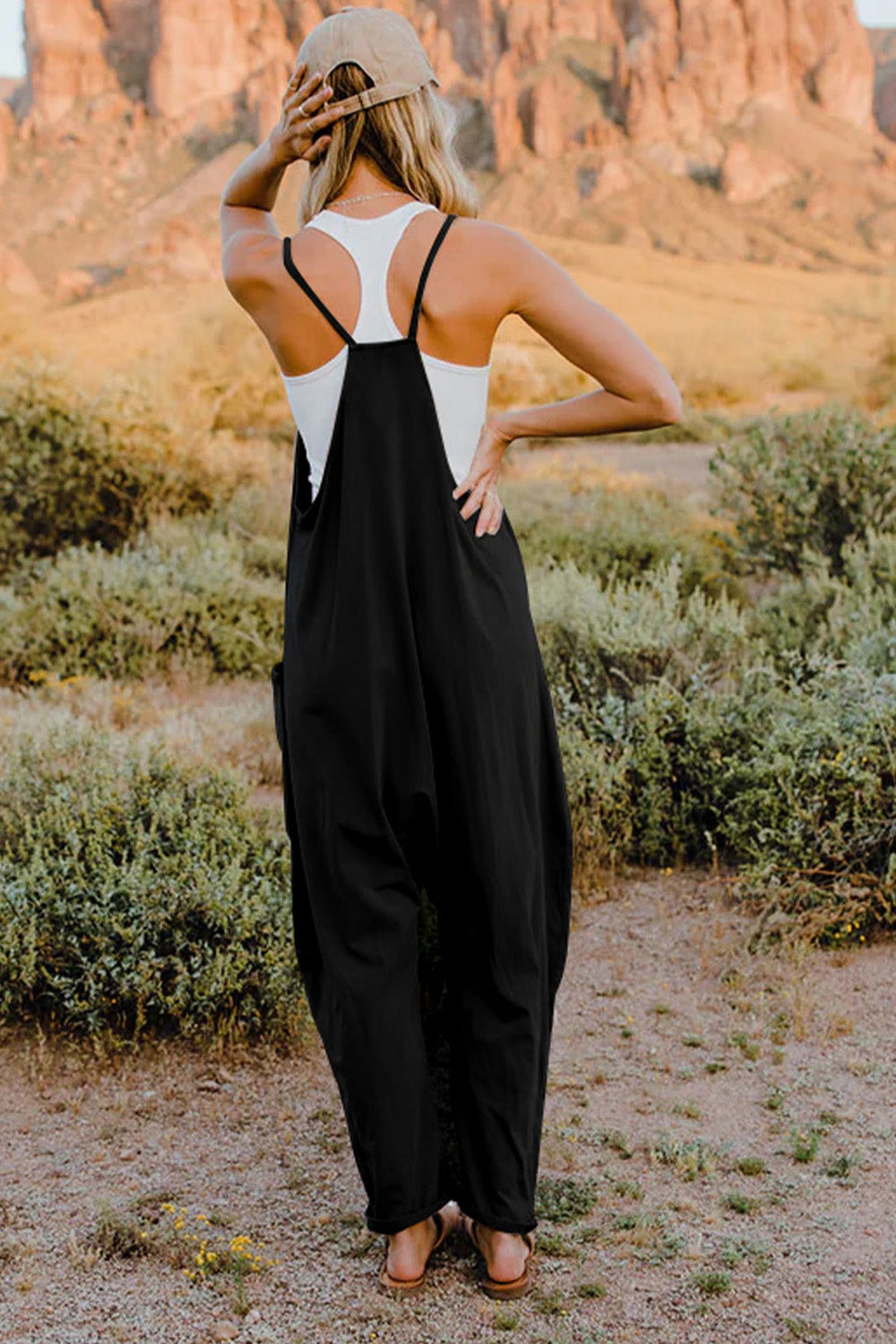 Double Take  V-Neck Sleeveless Jumpsuit with Pocket STYLE SOURCE