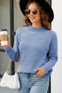 Waffle-Knit Round Neck Reglan Sleeve Sweater STYLE SOURCE