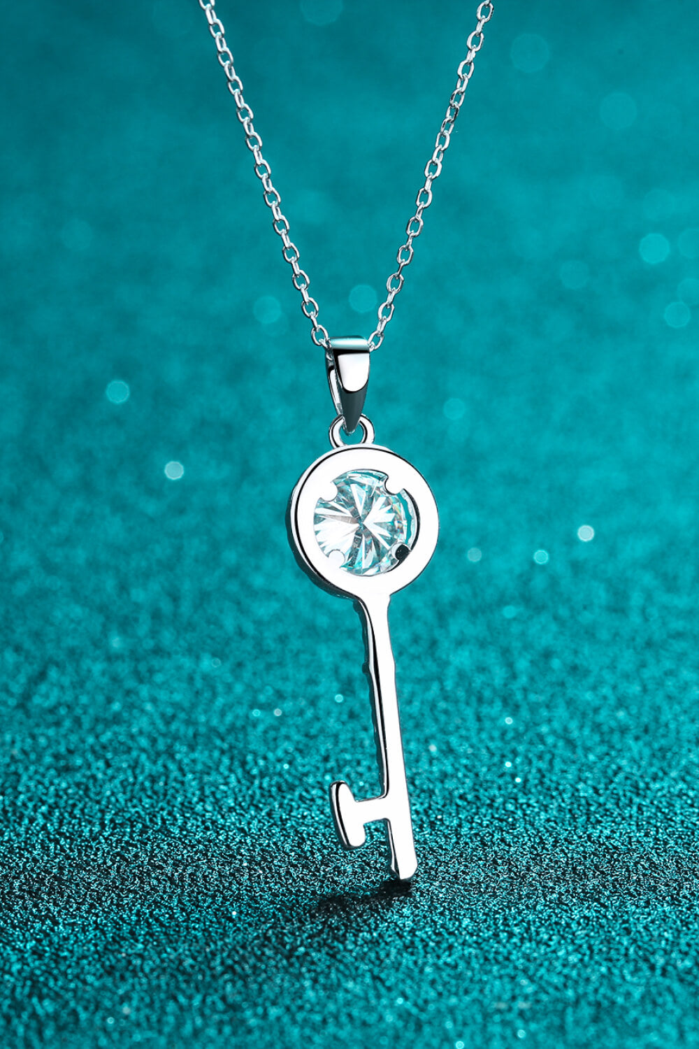 Moissanite Key Pendant Necklace STYLE SOURCE