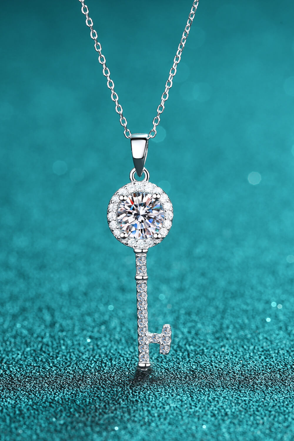 Moissanite Key Pendant Necklace STYLE SOURCE