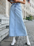 Raw Hem Denim Skirt STYLE SOURCE