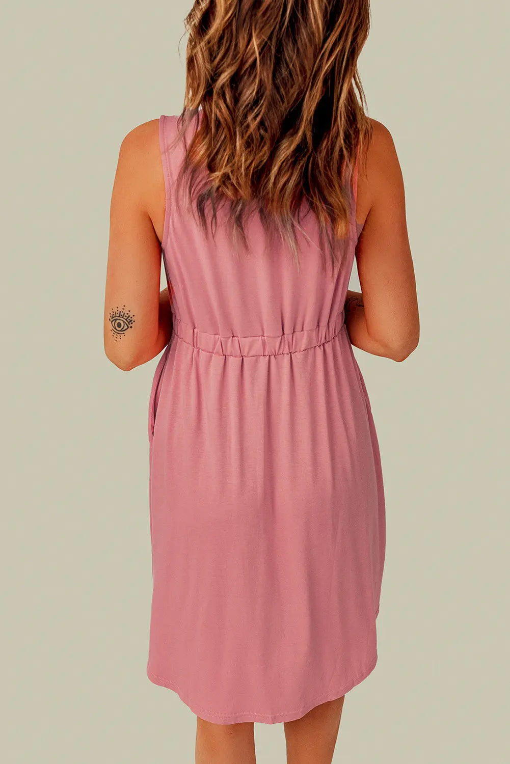 Sleeveless Button Down Mini Dress STYLE SOURCE
