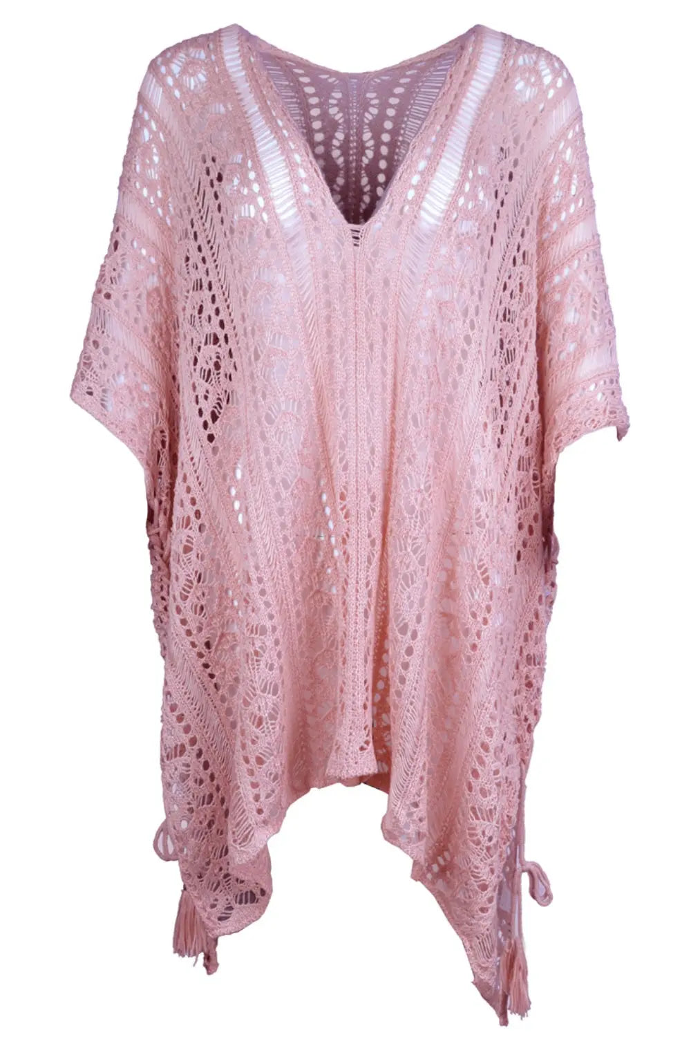 Cutout V-Neck Cover-Up with Tassel STYLE SOURCE