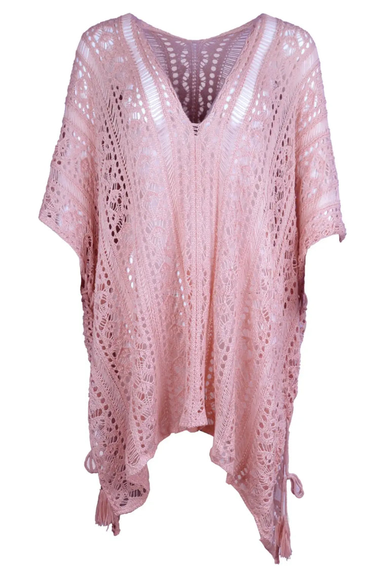 Cutout V-Neck Cover-Up with Tassel STYLE SOURCE