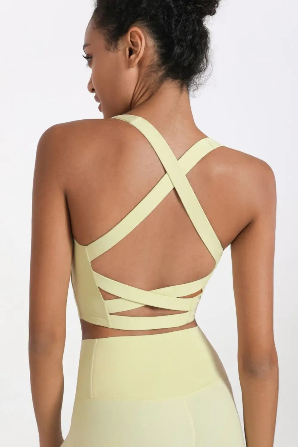 Crisscross Open Back Cropped Sports Cami STYLE SOURCE