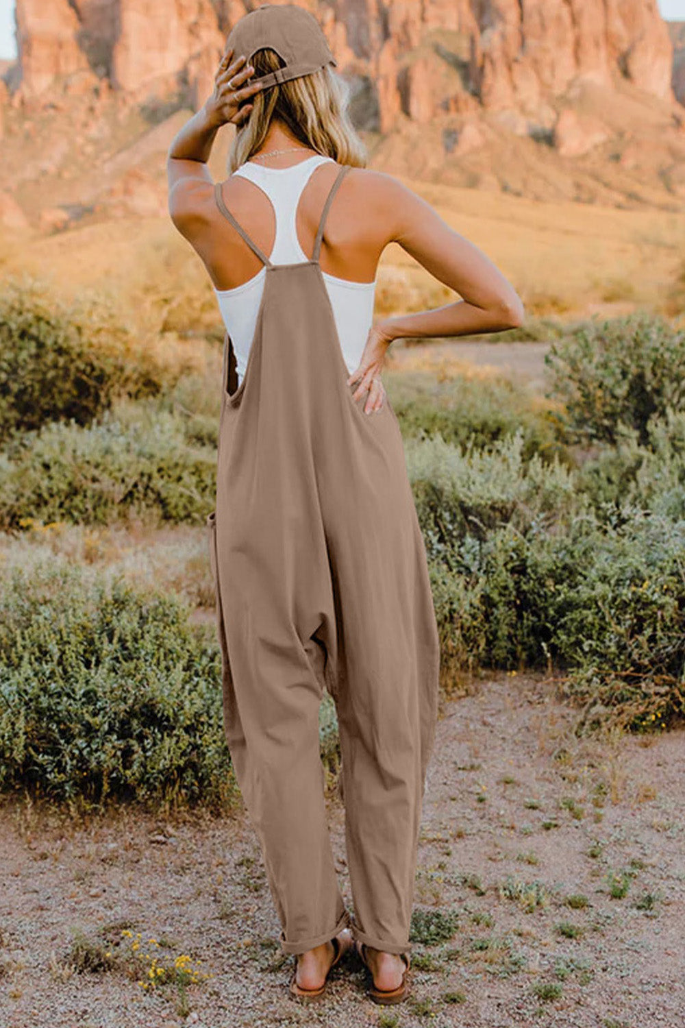 Double Take  V-Neck Sleeveless Jumpsuit with Pocket STYLE SOURCE