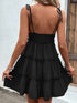 Frill Spaghetti Strap Tiered Dress STYLE SOURCE