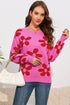 Floral Print Round Neck Dropped Shoulder Sweater STYLE SOURCE