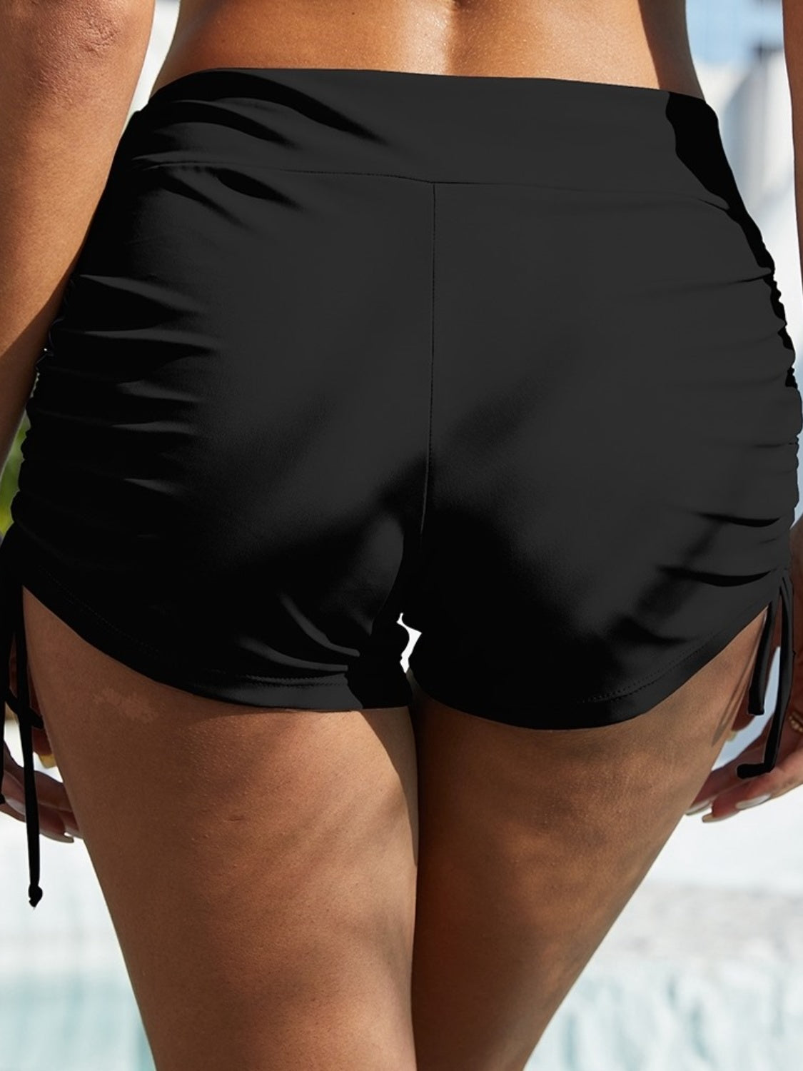 Drawstring Mid-Rise Waist Swim Shorts STYLE SOURCE