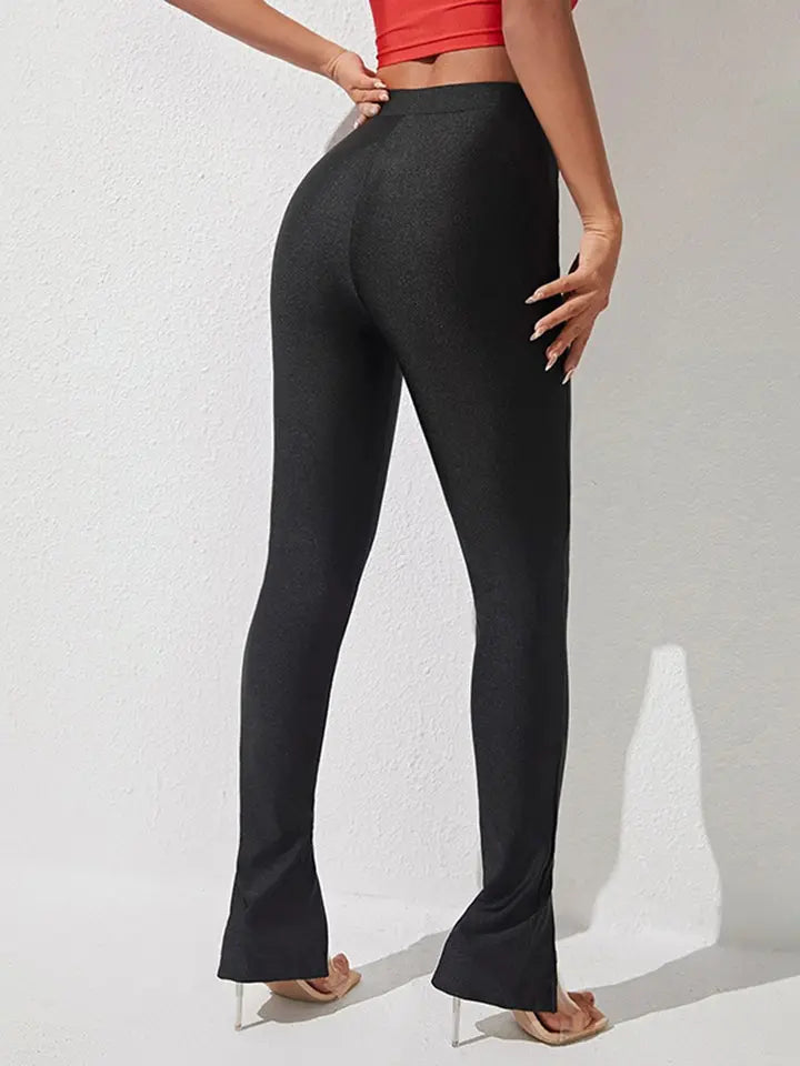 High Waist Slit Skinny Pants STYLE SOURCE