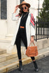 Double Take Geometric Fringe Hem Open Front Duster Cardigan STYLE SOURCE