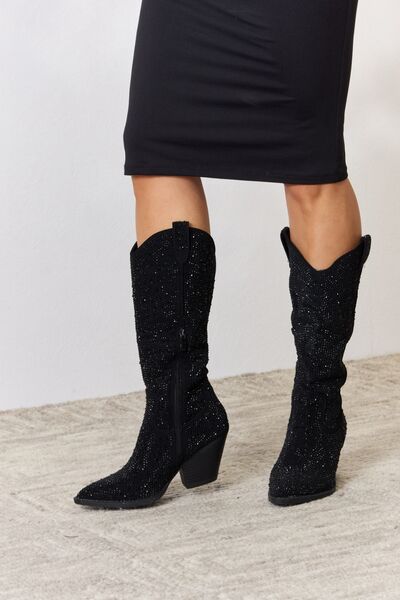 Forever Link Rhinestone Knee High Cowboy Boots STYLE SOURCE