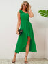 Bow Asymmetrical Neck Sleeveless Dress STYLE SOURCE