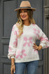 Floral Print Round Neck Dropped Shoulder Pullover Sweater STYLE SOURCE