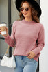Waffle-Knit Round Neck Reglan Sleeve Sweater STYLE SOURCE