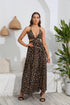 Leopard Deep V Tie Back Split Dress STYLE SOURCE