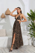 Leopard Deep V Tie Back Split Dress STYLE SOURCE