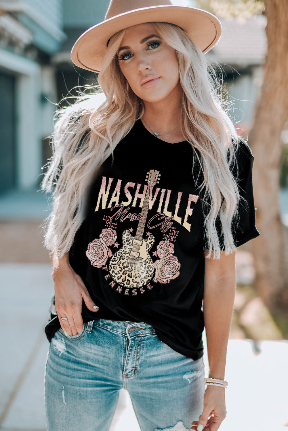 NASHVILLE MUSIC CITY Graphic Tee Shirt STYLE SOURCE