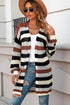 Full Size Striped Long Sleeve Openwork Cardigan STYLE SOURCE