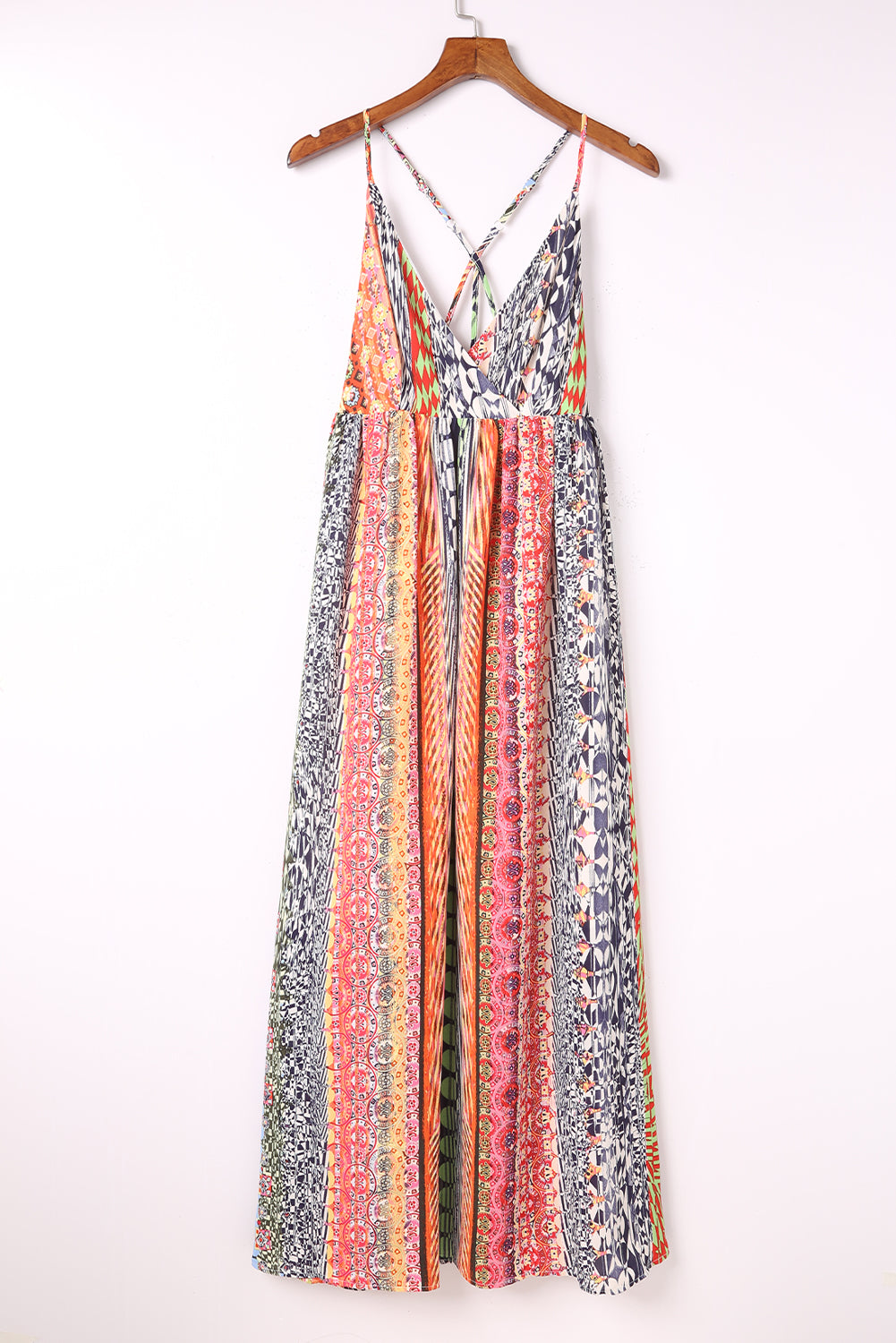 Printed Surplice Spaghetti Strap Dress STYLE SOURCE