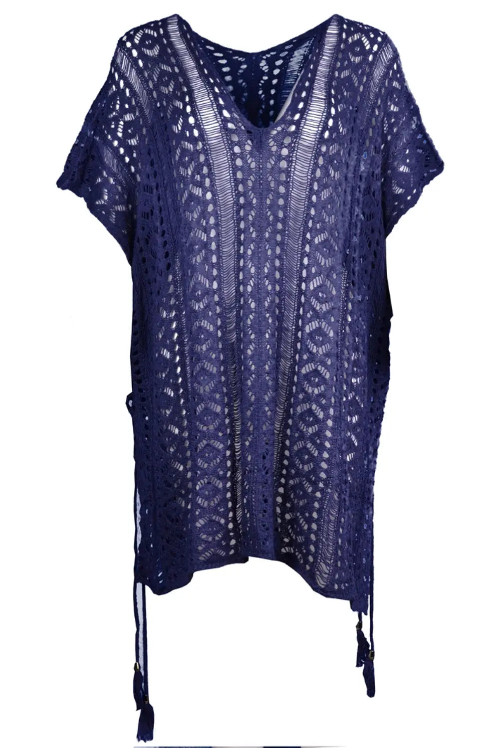 Cutout V-Neck Cover-Up with Tassel STYLE SOURCE