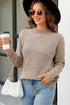 Waffle-Knit Round Neck Reglan Sleeve Sweater STYLE SOURCE